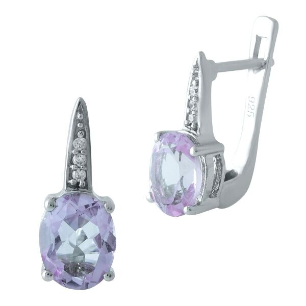 

Серьги из серебра с аметистами и куб. циркония (1677932)