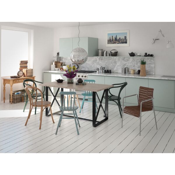 

Обеденный стол Эна 1 Tenero черный бархат/аляска 1600х800х750