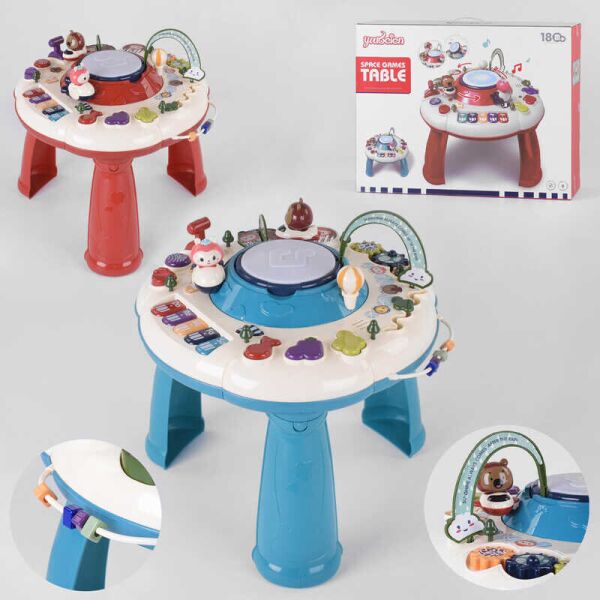 

Игровой столик 1102 (4) 2 цвета, свет, звук, мелодии, озвучивание на анлийском и китайском языках, на батарейках, в коробке