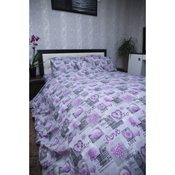 

Комплект постельного белья Двуспальный Фиолетовый Love Бязь Brettani 682-2 violet(2-й)