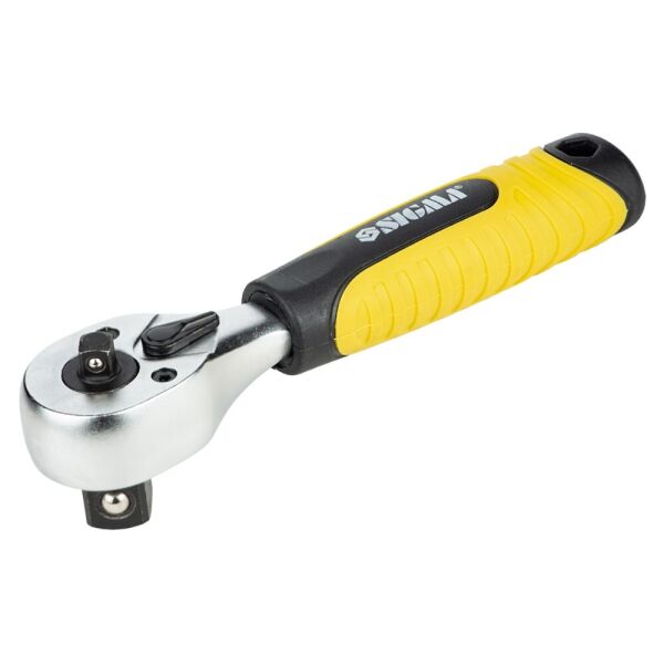 

Ключ-трещотка двухсторонняя укороченная 1/4"-1/2" 145мм 72T CrV SIGMA (6050251)