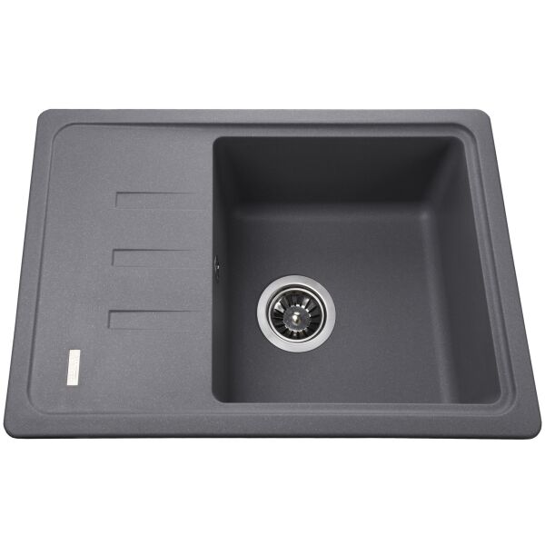 

Гранитная мойка Globus Lux MONO серый металлик 620х435