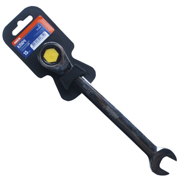 

Ключ комбинированный с трещоткой, CRV 15мм MIOL 51-615