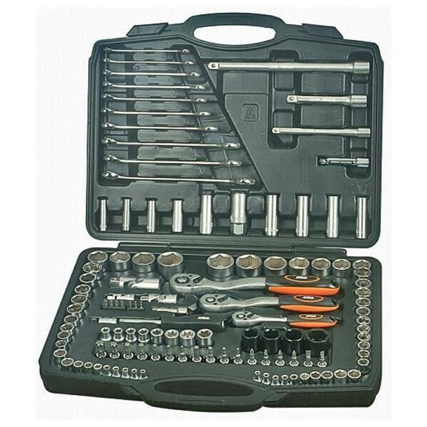 

Набор насадок торцевых Cr-V с трещотками 1/4, 3/8, 1/2" и ключами, 120шт MIOL 58-070