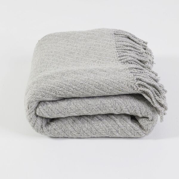 

Полушерстяной плед-покрывало 140х200см 380г/м2 19P-14-grey (Серый)