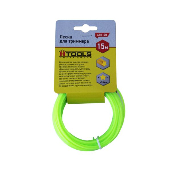 

Леска для триммера HOUSE TOOLS "Звезда" д. 2,0мм*15м 61K120