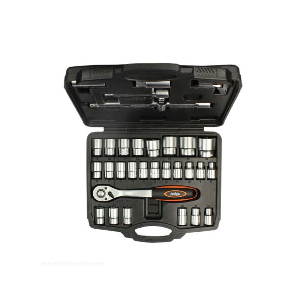 

Набор насадок торцевых Cr-V с трещоткой 1/2", 32шт MIOL 58-147