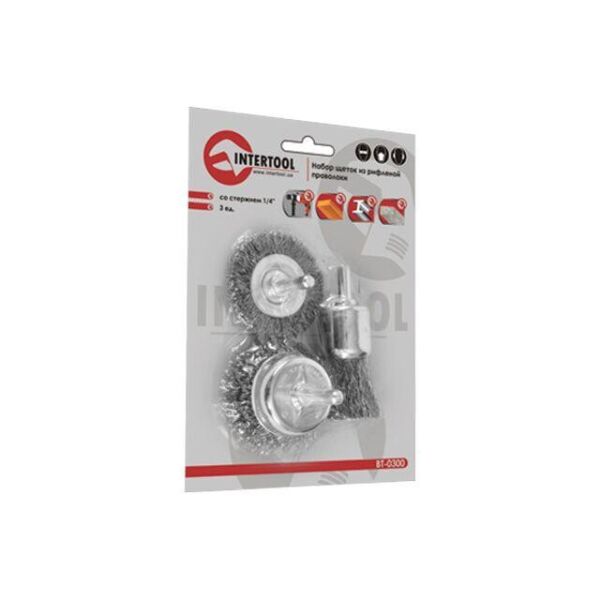

Набор щеток проволочных для дрели 3шт, 1/4" INTERTOOL BT-0300