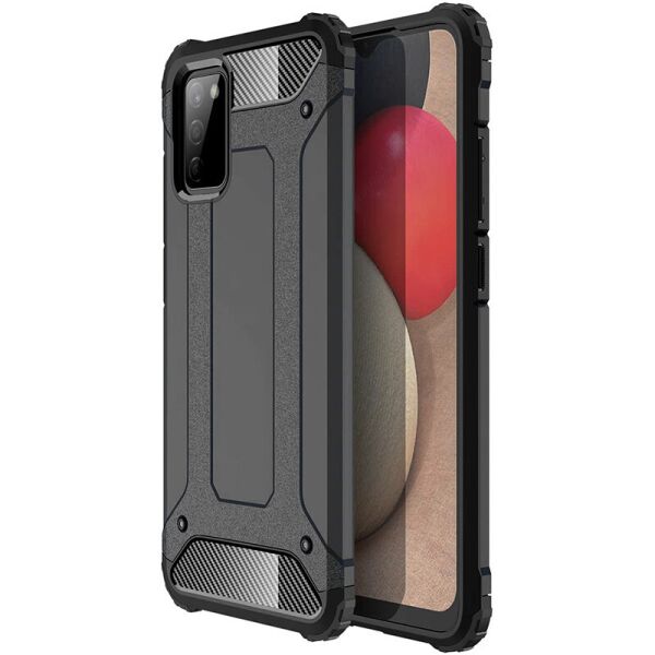 

Бронированный противоударный TPU+PC чехол Immortal для Samsung Galaxy A02s (Металл / Gun Metal) (1111191)