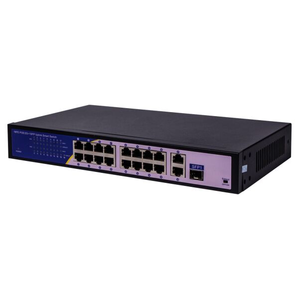 

Коммутатор сетевой POE Green Vision GV-010-D-16+2 PG+1 SFP