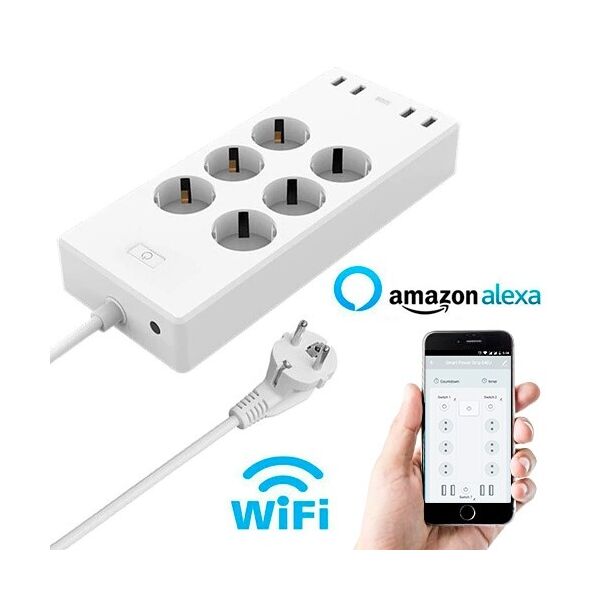 

Умный Wi-Fi сетевой фильтр удлинитель 6 розеток + 4 USB ZLD-64EU-W