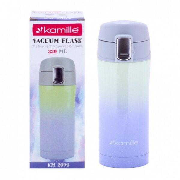 

Термос Kamille 320 мл из нержавеющей стали фиолетово-зелёный КМ-2094