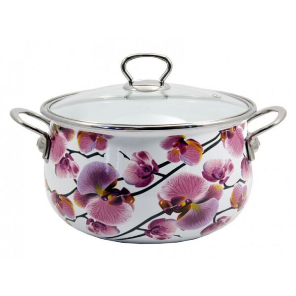 

Кастрюля эмалированная 4 л d-20 Орхидея Interos 4527-4 ITR