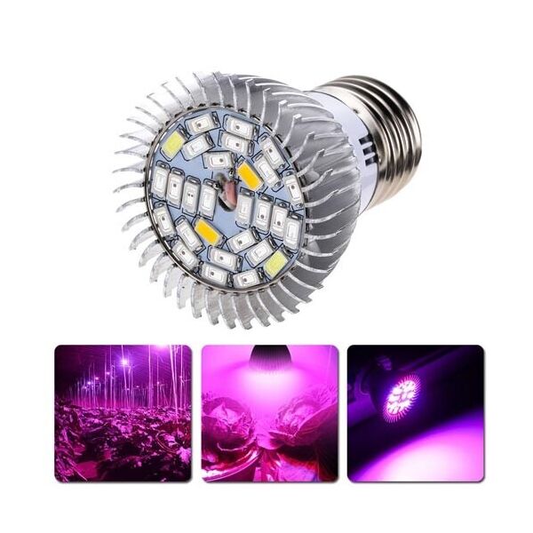 

Фитолампа фито лампа для растений, полный спектр E27, 28 LED 8Вт