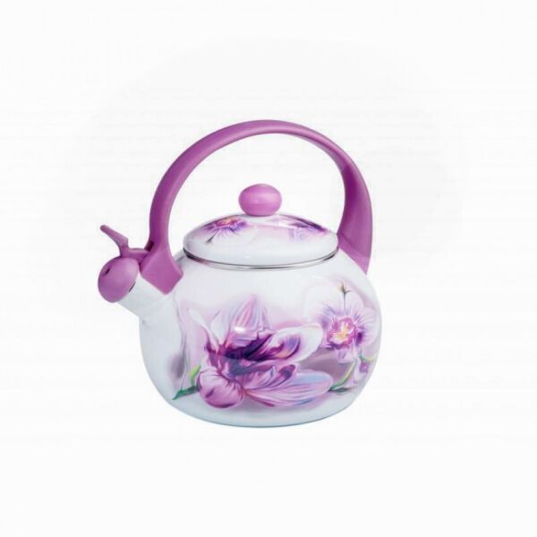 

Чайник эмалированный со свистком 2,2 л Pink Handle Орхидея Zauberg 82626 (5L)