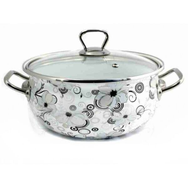 

Кастрюля эмалированная 1,5 л. Кружево d-16 см Interos 1279 (63805)