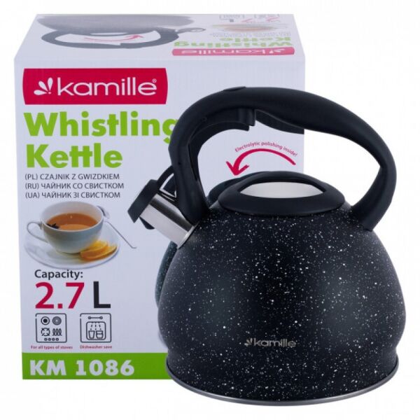 

Чайник 2,7 л из нержавеющей стали со свистком Kamille KM-1086