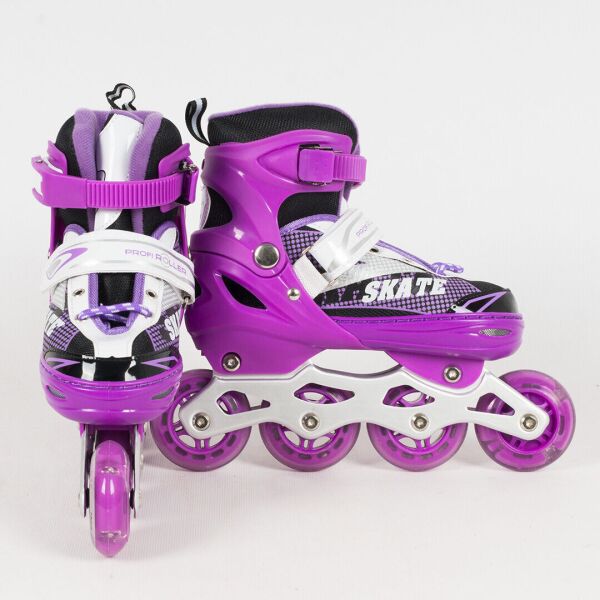 

Раздвижные роликовые коньки (ролики) A 4123-M-V со светящимися передними колесами, размер 35-38, фиолетовые