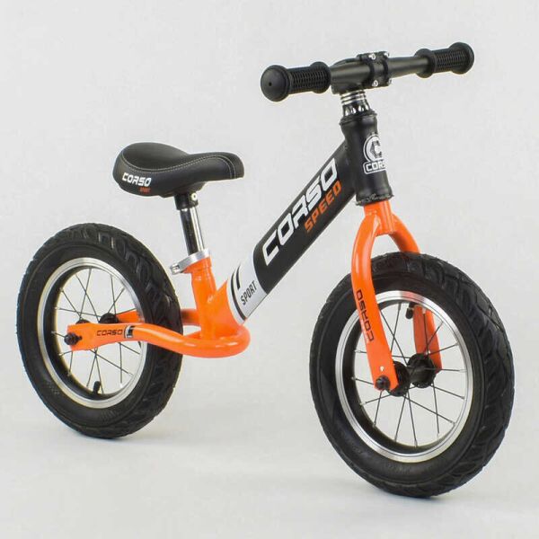 

Велобег детский с надувными колёсами CORSO Black/Orange (86918)