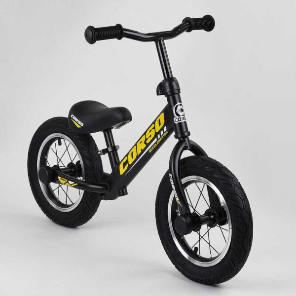 

Велобег детский с надувными колёсами CORSO Black/Yellow (99654)
