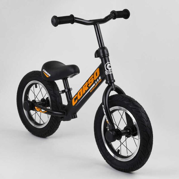 

Велобег детский с надувными колёсами CORSO Black/Orange (99655)