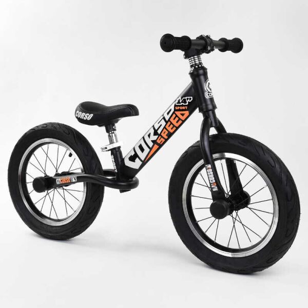 

Велобег детский с надувными колёсами CORSO Black/Orange (53047)