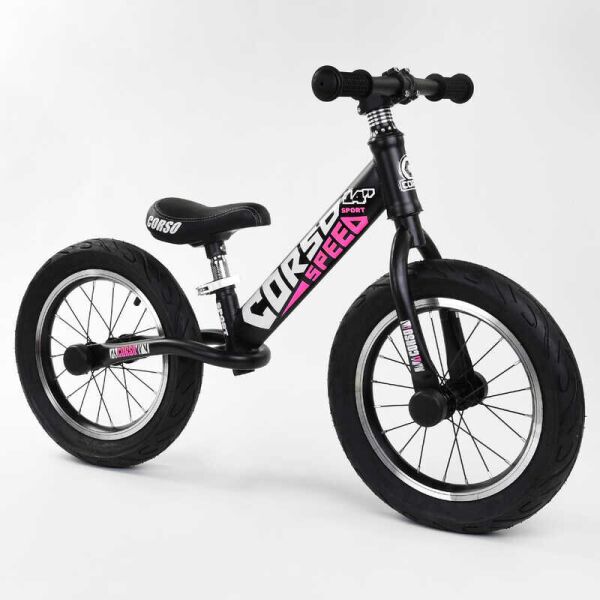 

Велобег детский с надувными колёсами CORSO Black/Pink (24561)