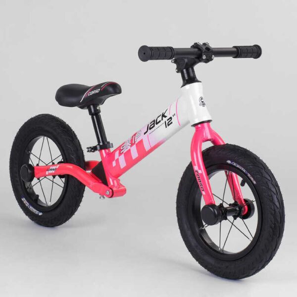 

Велобег детский с алюминиевой рамой и амортизатором Corso Skip Jack Pink/White (98684)