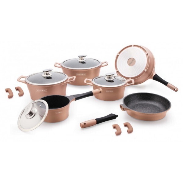 

Набор посуды Royalty Line Copper из литого алюминия с мраморным покрытием 10 предметов (RL-FM10C) (NP)