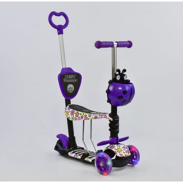 

Самокат детский Scooter BEST ''Букашка'' 5 in 1 родительская ручка Цветы