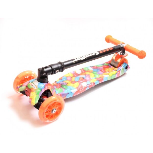 

Самокат детский Scooter Maxi Style Plus до 70 кг светящиеся колеса + складывающийся руль Candy