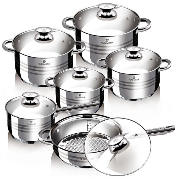 

Набор посуды Blaumann Gourmet Line из нержавеющей стали 12 предметов (BL-1031) (NP)