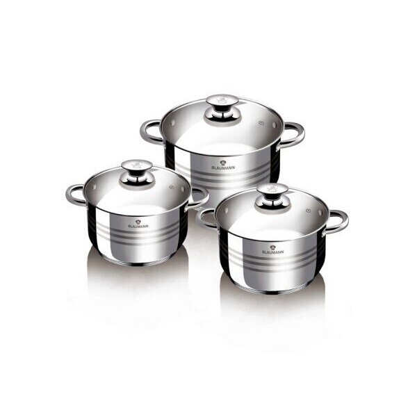 

Набор кастрюль Blaumann Gourmet Line из нержавеющей стали 6 предметов (BL-3160) (NP)