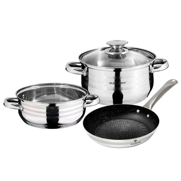 

Набор посуды Blaumann Gourmet Line из нержавеющей стали 4 предмета (BL-3178) (NP)