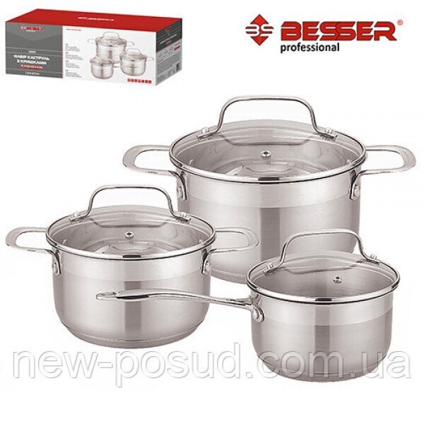 

Набор посуды Besser из нержавеющей стали 6 предметов (MH-10345) (NP)