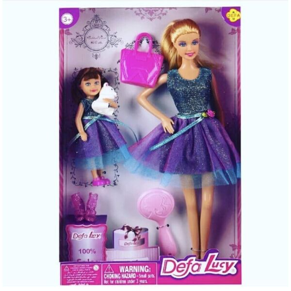 

Кукла DEFA 8304 С Дочерью, Сумка, Расческа, Туфли, Мишка, 20,5-32-5 см