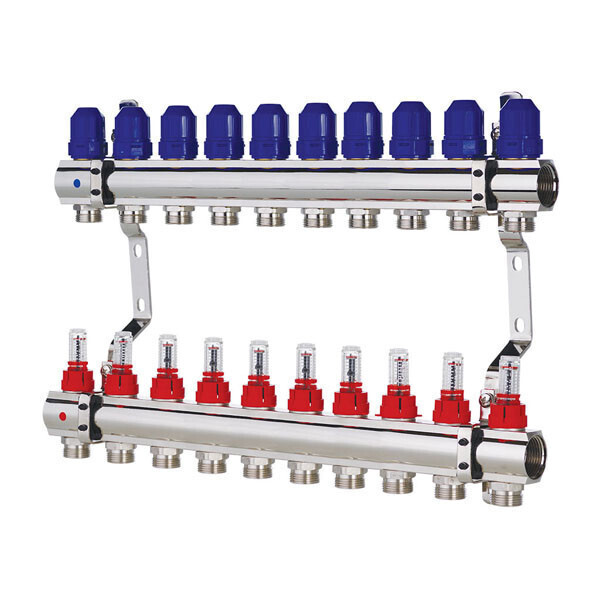 

Коллекторный блок с расходомерами KR.1110-10 1”x10 WAYS KR2647 Koer (KR2647)