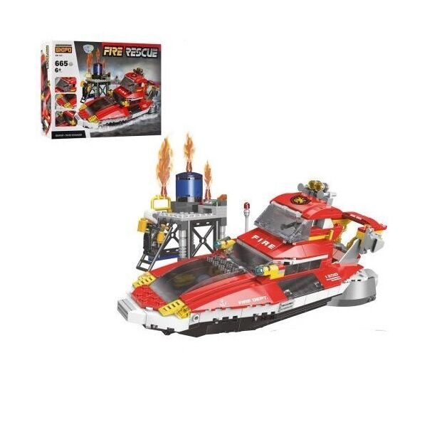 

​Конструктор Limo Toy Пожарный Катер KB 147, фигурки, 665 дет., 49-35-7 см