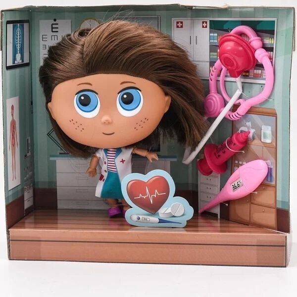 

​Кукла A-Toys BLD287 Доктор, Стетоскоп, Шприц, Термометр, 27-24-10,5 см