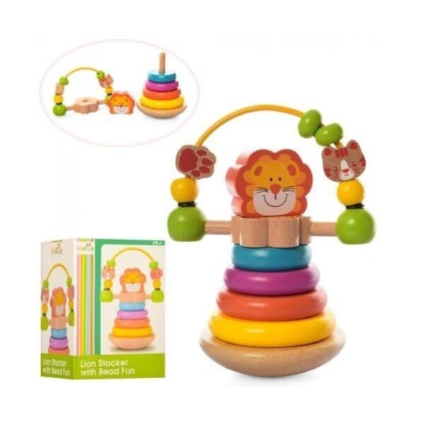 

Деревянная Игрушка MD Пирамидка 1230 2в1 пирамида и неваляшка, 19-14-10,5 см