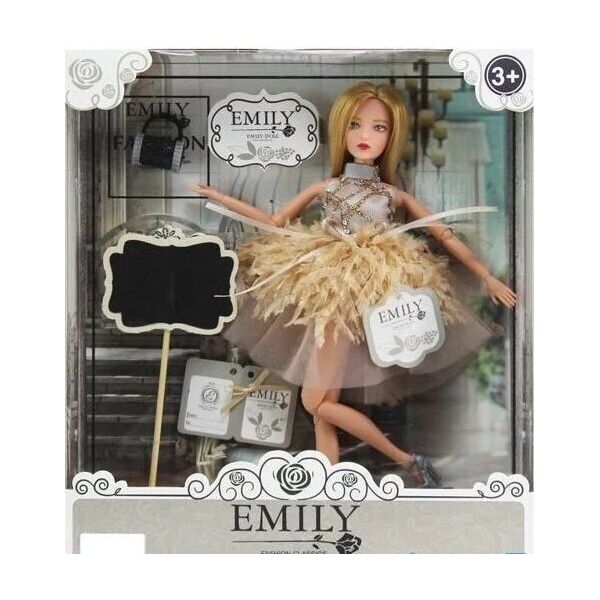 

Кукла EMILYQJ090 Шарнирная, с сумочкой, 29-33-6,5 см