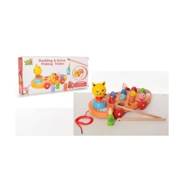 

Деревянная игрушка Рыбалка MD 2164 Животное На колесах, Магнитный, 31-14,5-5,5 см