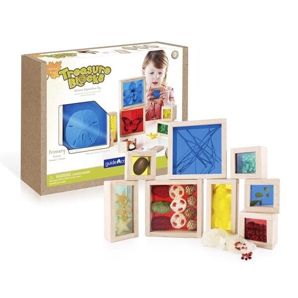 

Набор блоков Guidecraft Natural Play Сокровища в ящиках, Разноцветный (G3085)