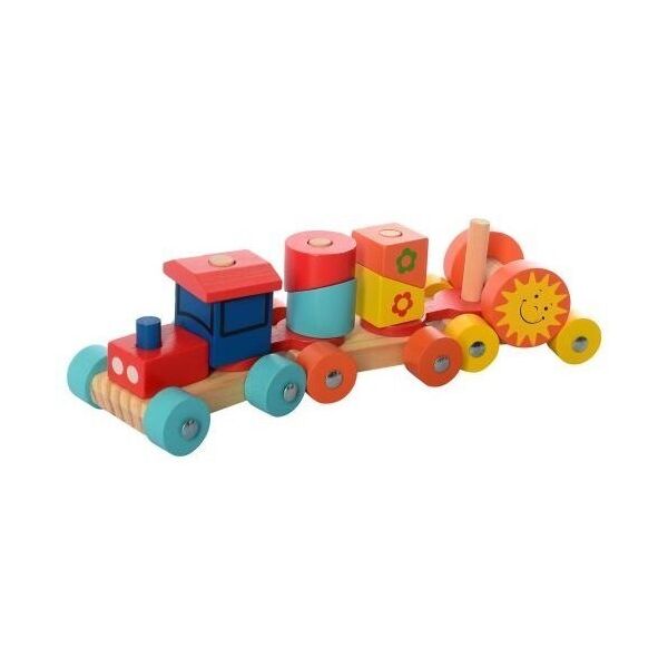 

​Деревянная Игрушка Паровозик MD 2341 Геометрика, 28-8-9,5 см