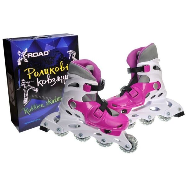 

Детские роликовые коньки X-ROAD Ролики раздвижные розовые с белым PW120 , размер S (31-34)