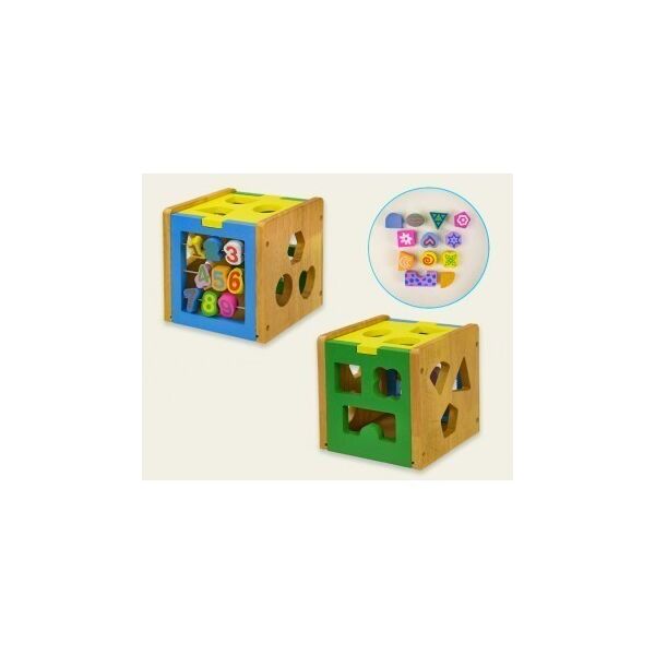 

​Деревянный Куб-Логика A-Toys 1902 WD Сортер, Цифры, Фигуры, 16 * 16 * 16 см