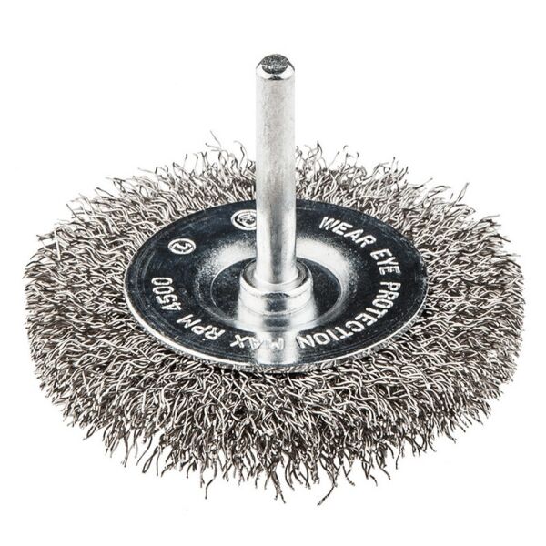 

Щетка дисковая из рифленой проволоки D60 мм со стержнем 1/4" MASTERTOOL 19-9806