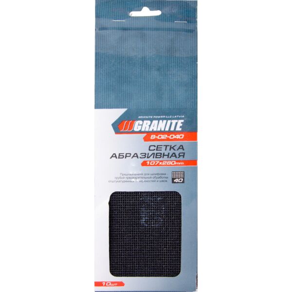 

Сетка абразивная зерно 40 107*280 мм, 10 шт GRANITE 8-02-040