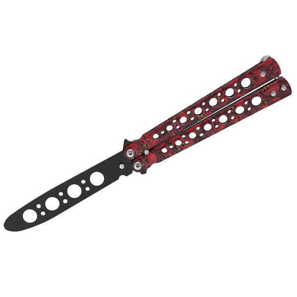 

Нож балисонг (нож бабочка) Skull 301-2 Red тупой тренировочный красный