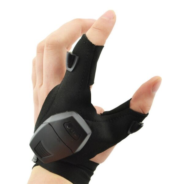 

Перчатка с подсветкой на пальцах Hands Free Black